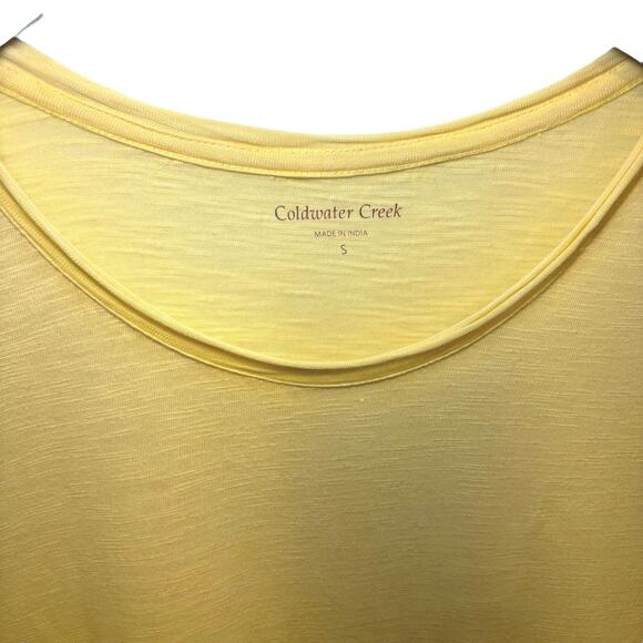 Coldwater Creek Everyday Ease Slub Tee Size Small Buttercup Yellow Tunic Top - Picture 4 of 6